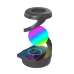 گوی معلق چرخشی با چراغ RGB و شارژر وایرلس
